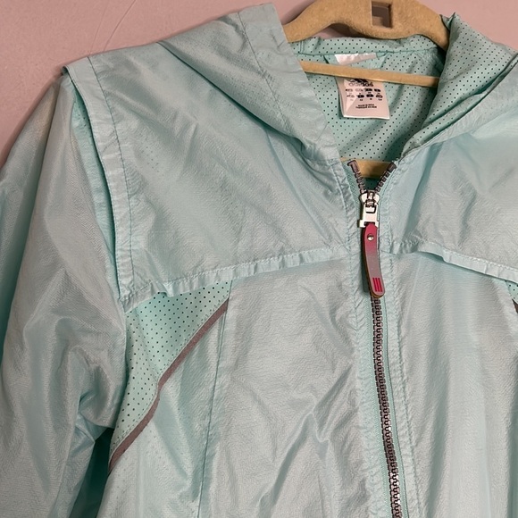 Adidas windbreaker women’s running jacket seafoam blue small women’s - Picture 4 of 7